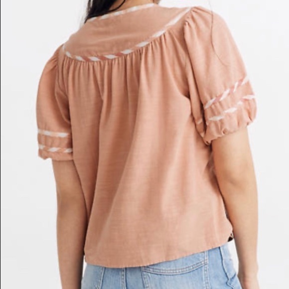 New Madewell Gingham Trimmed Yoke Top - Picture 4 of 5